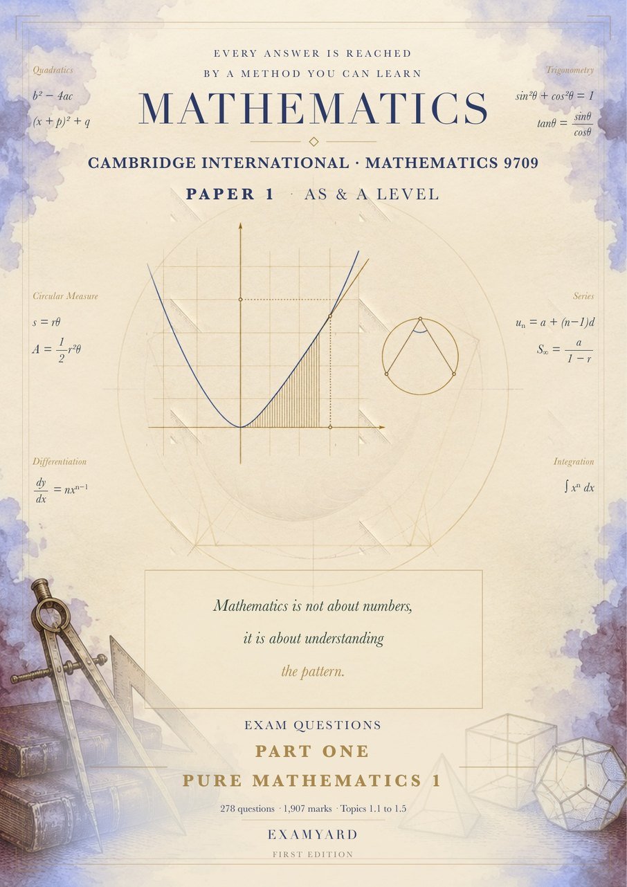 Mathematics 9709 — Paper 1 · Pure Mathematics 1